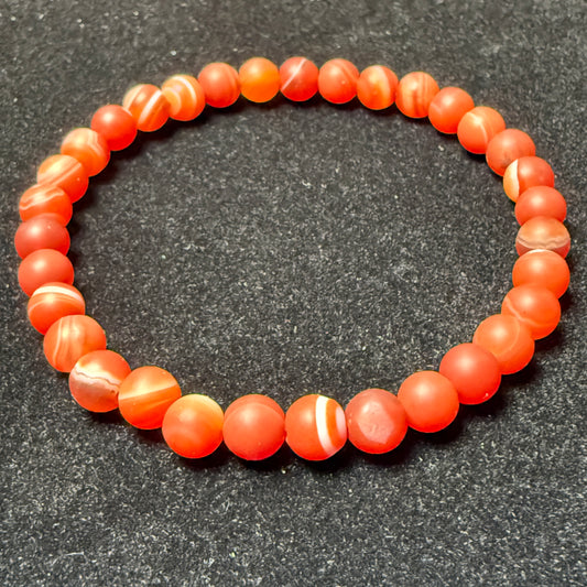 Red Sardonyx Agate Bracelet (6mm) (Matte)
