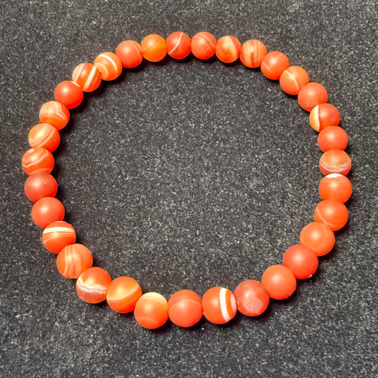 Red Sardonyx Agate Bracelet (6mm) (Matte)