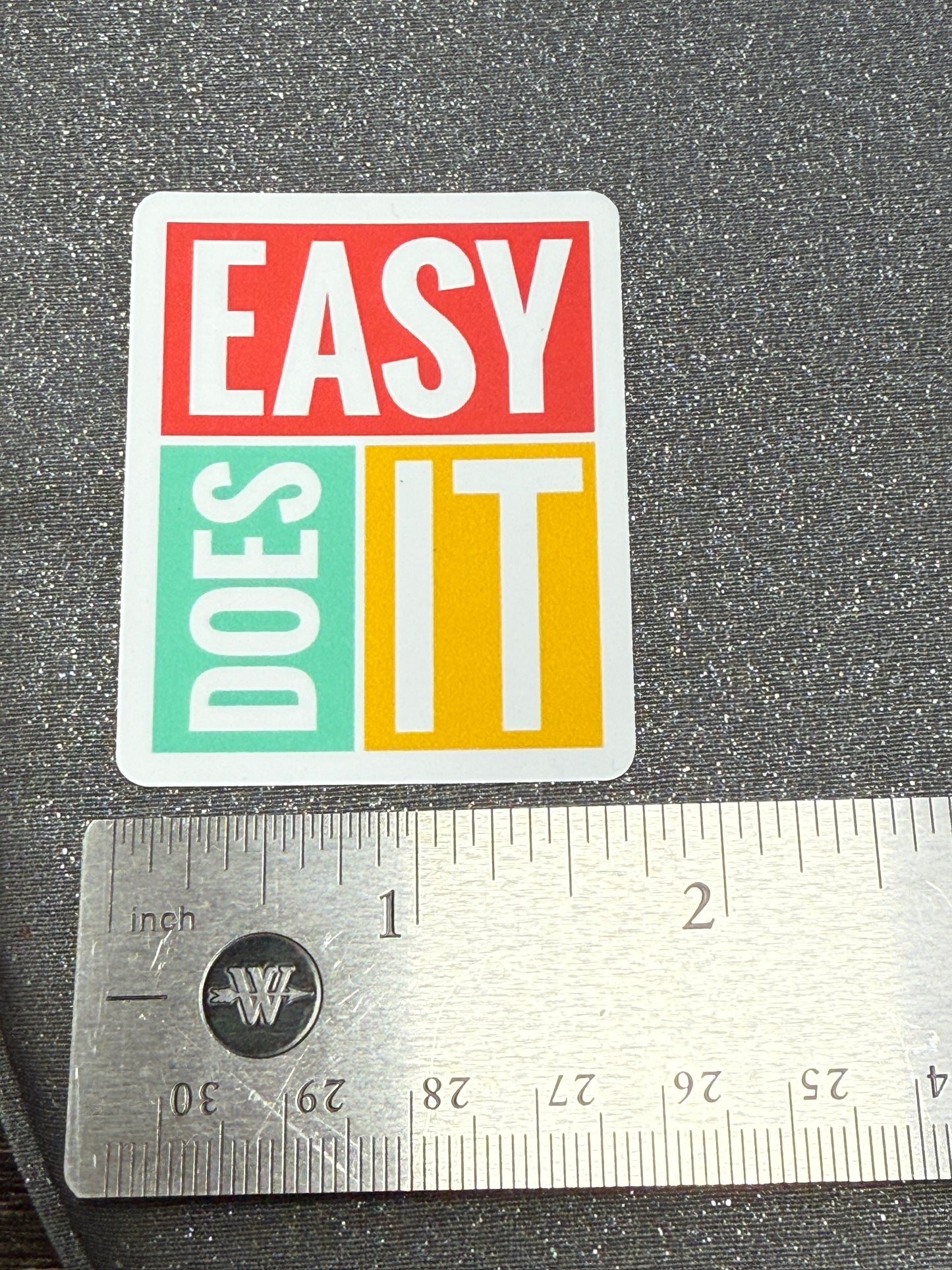 Inspiring Program "Easy Does It" 80s Color Block Vinyl Sticker 1.75"