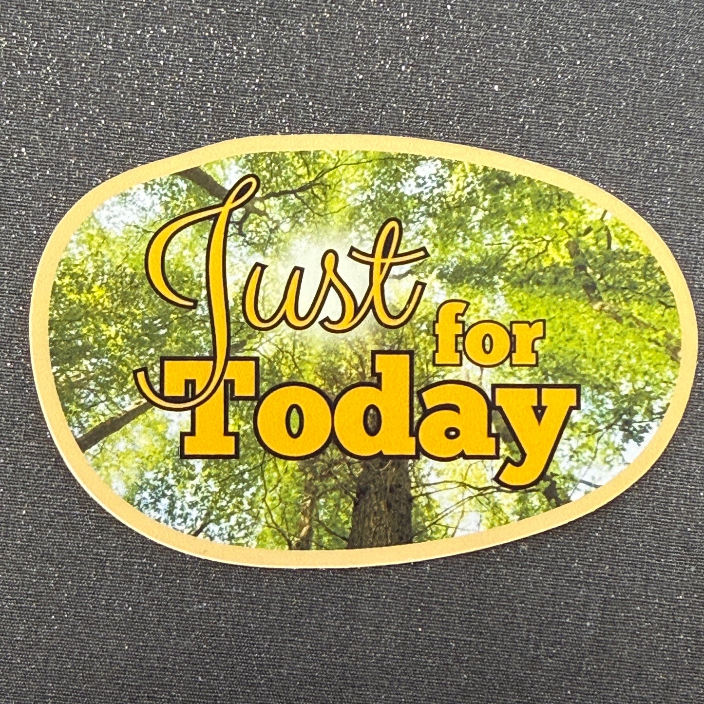 Inspiring Program "Just For Today" Yellow Forest Odd Oblong Vinyl Sticker 3" L