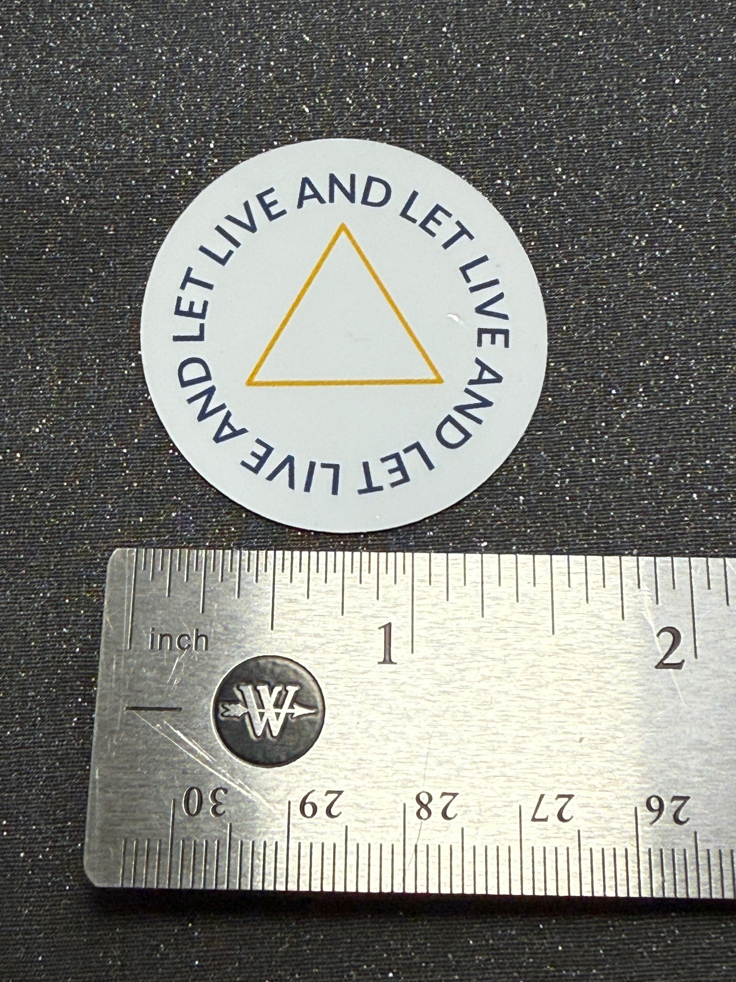 Inspiring Program "Live and Let Live" White, Blue, Yellow Round Vinyl Sticker 1"