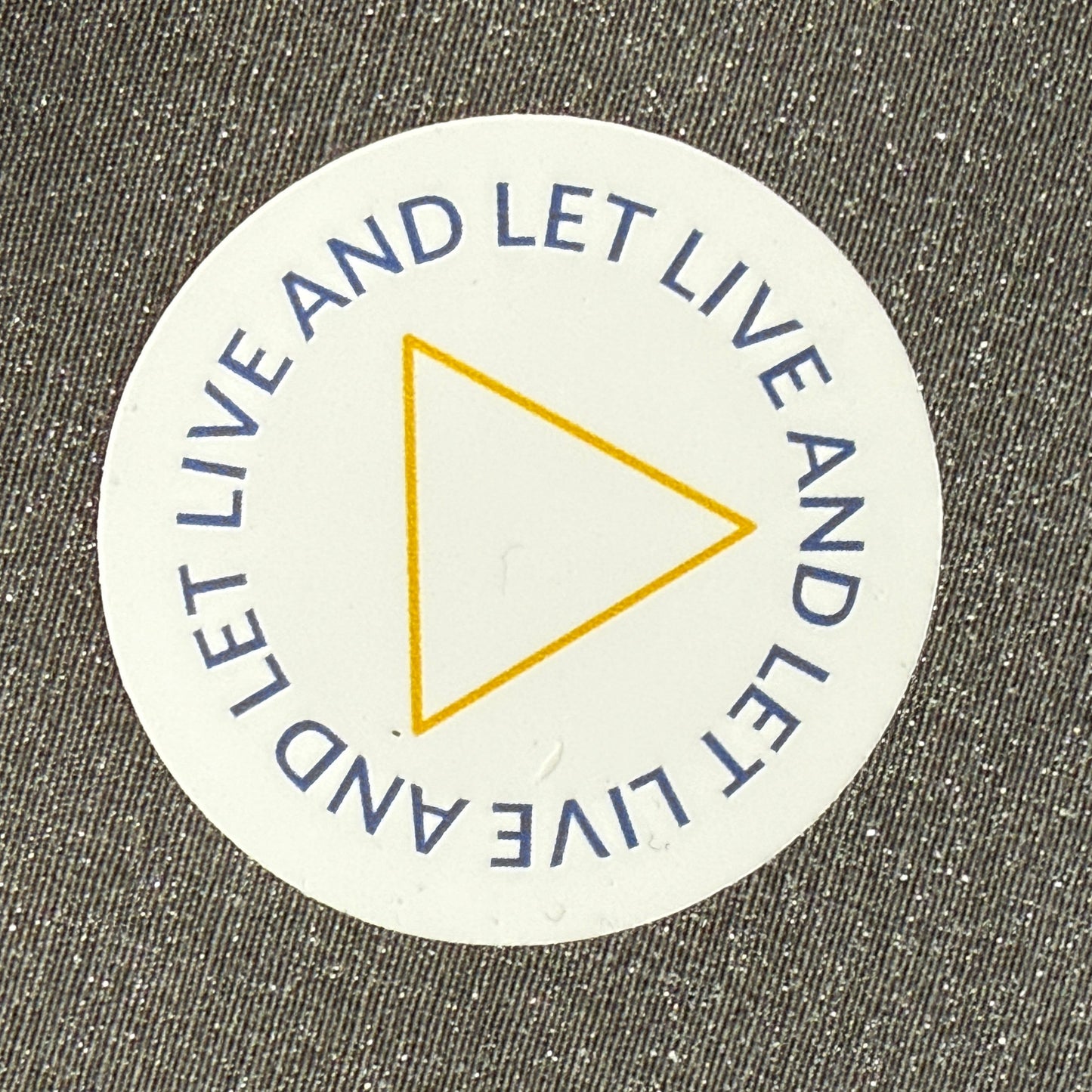 Inspiring Program "Live and Let Live" White, Blue, Yellow Round Vinyl Sticker 1"