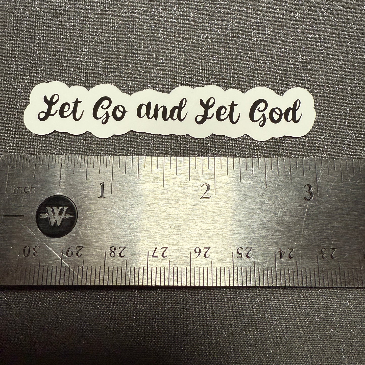 Inspiring Program "Let Go and Let God" Black Script Vinyl Sticker 3" L