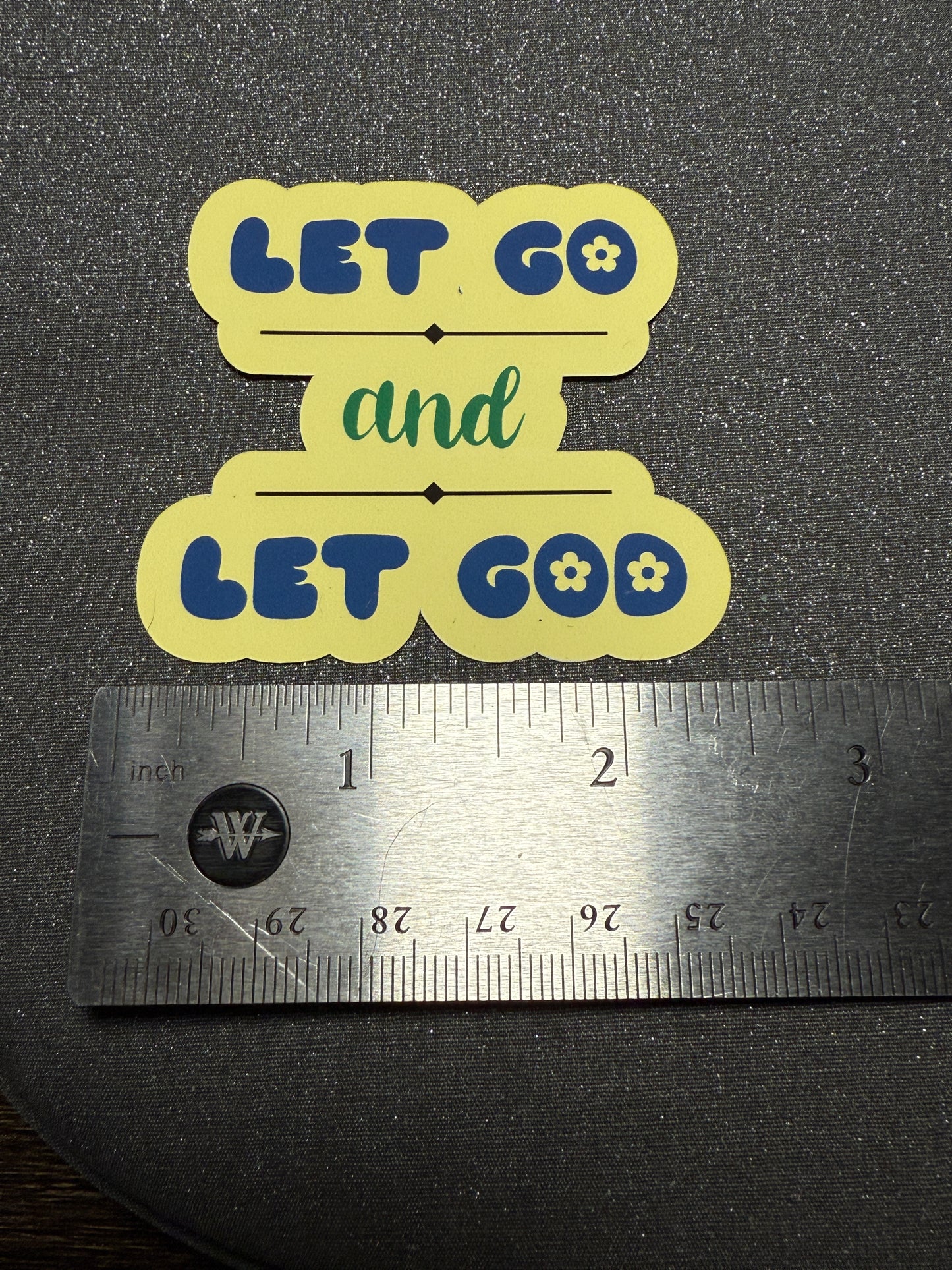Inspiring Program "Let Go and Let God" Yellow Vinyl Sticker 2.5"