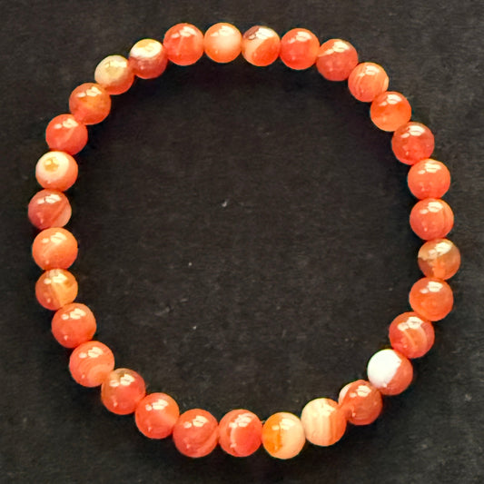 Red Sardonyx Agate Bracelet (6mm)