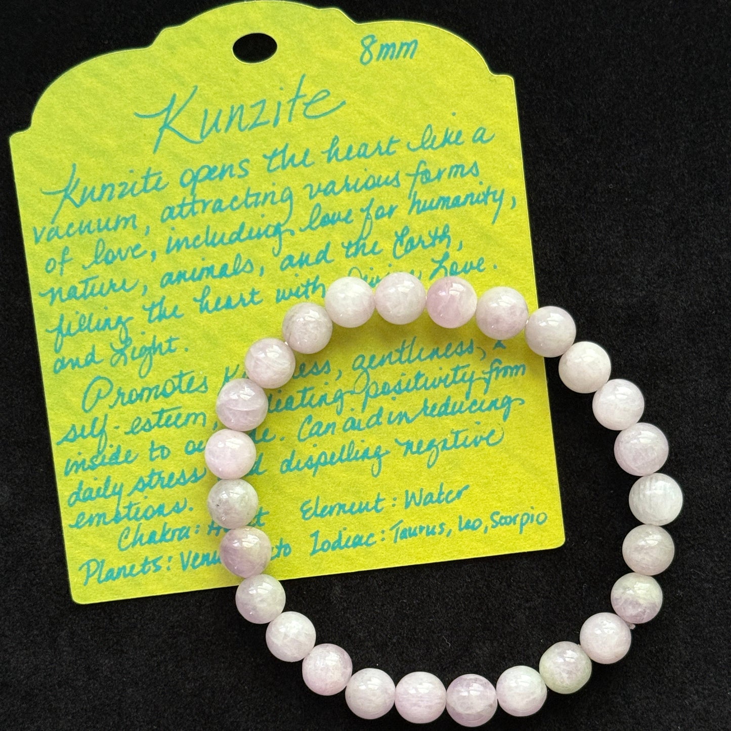 Kunzite Crystal Bracelet (8mm beads)