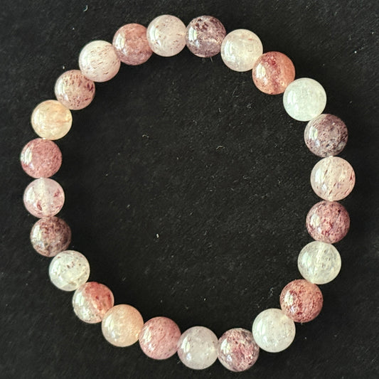 Strawberry Quartz Crystal Bracelet (8mm beads)