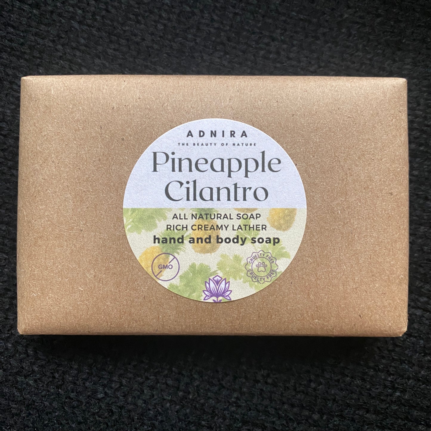 Our Version of Pineapple Cilantro - with White Tourmaline, Leaf Embossed, Layered Luxuriously Rich Lather - Bath Soap