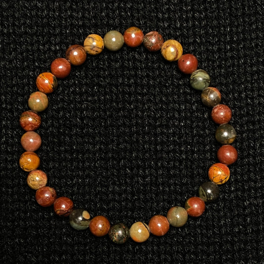 Natural "Red Creek" Jasper Bracelet (6mm)