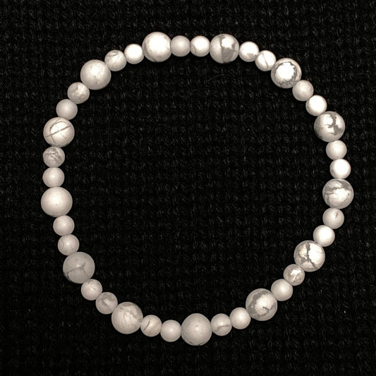 Howlite Crystal Bracelet (matte; 4.5mm & 6.5mm)