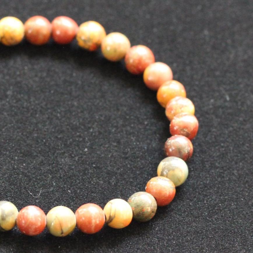 Natural Red "Creek" Jasper Bracelet (6 mm)