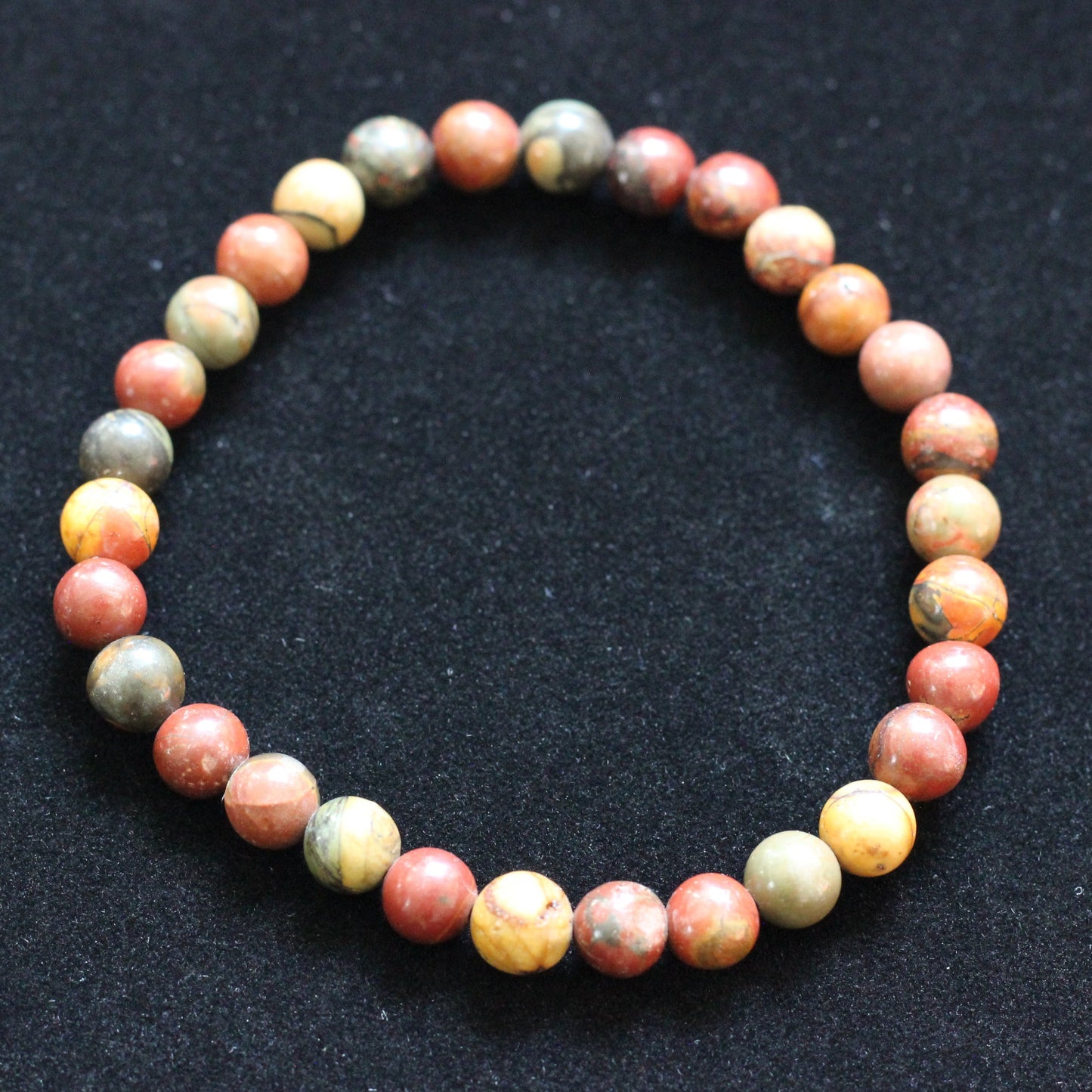 Natural Red "Creek" Jasper Bracelet (6 mm)