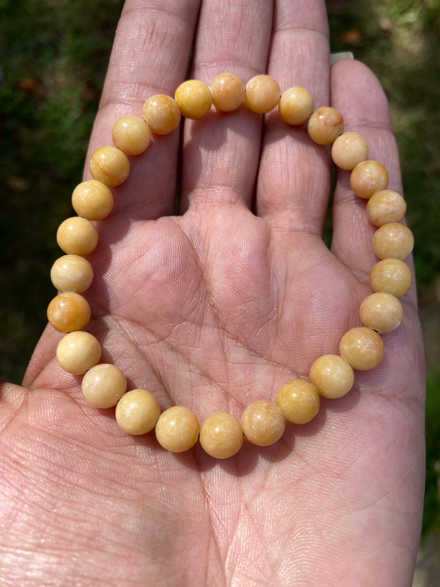 Burmese Yellow Jade Gemstone Bracelet (8mm)