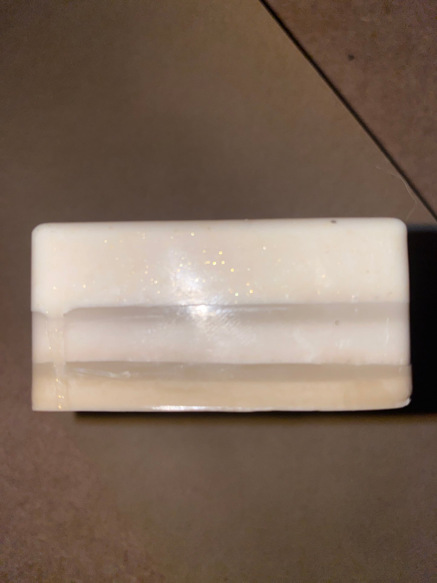 Tobacco and Warm Vanilla Bath Soap - Colorfully Layered With White Tourmaline