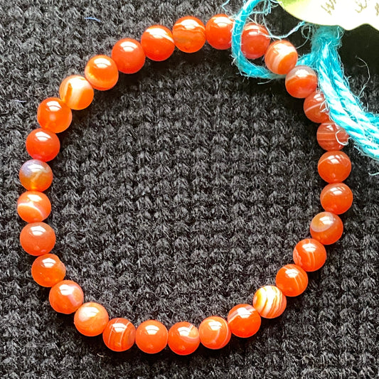 Red Sardonyx Gemstone Bracelet (6mm)