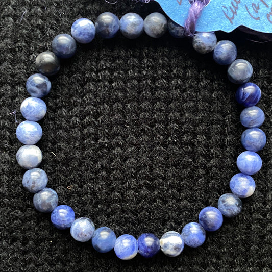 Blue Sodalite (matte finish) Gemstone Bracelet (6mm)