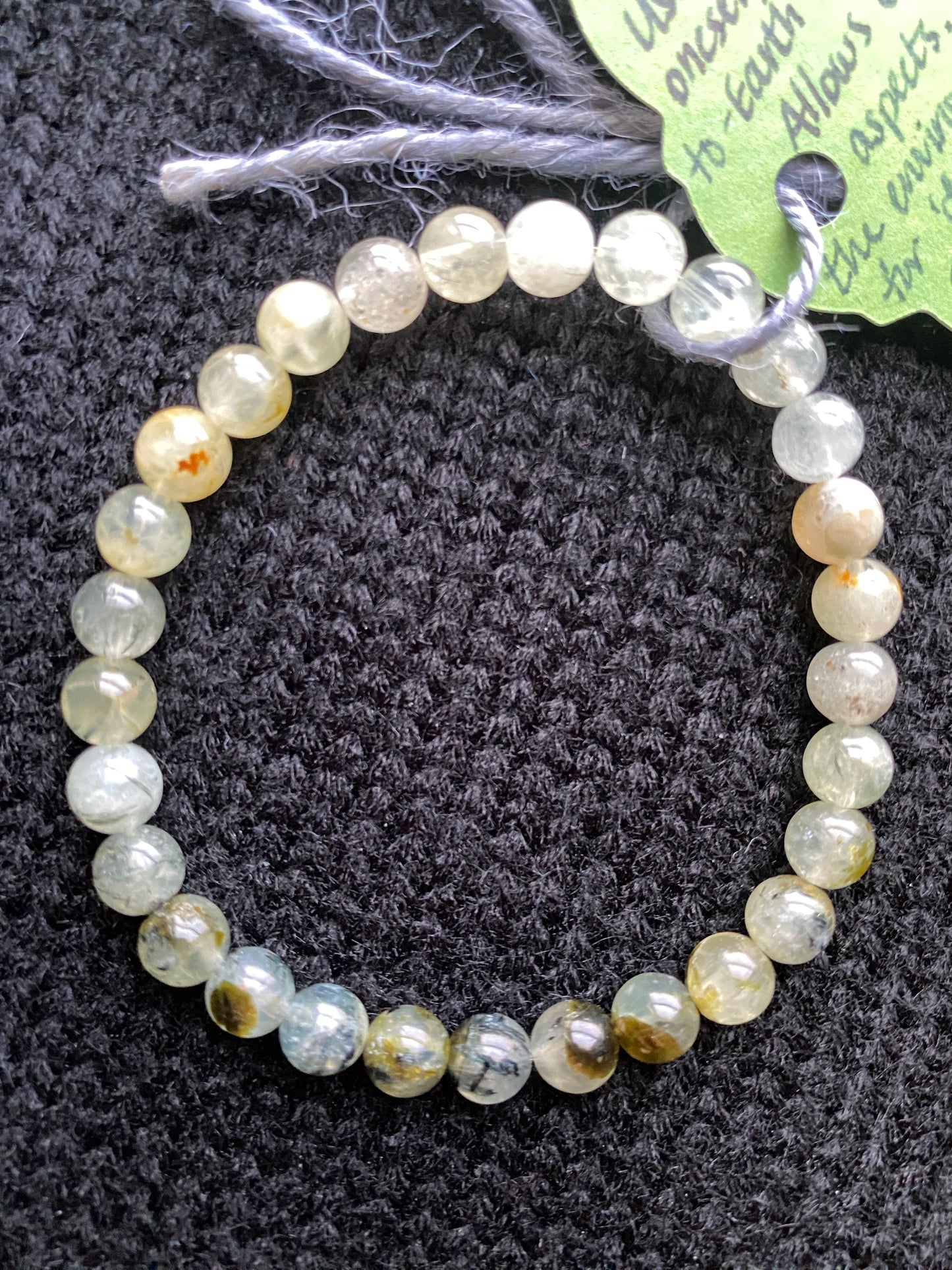 Green Prehnite Crystal Bracelet (6mm)