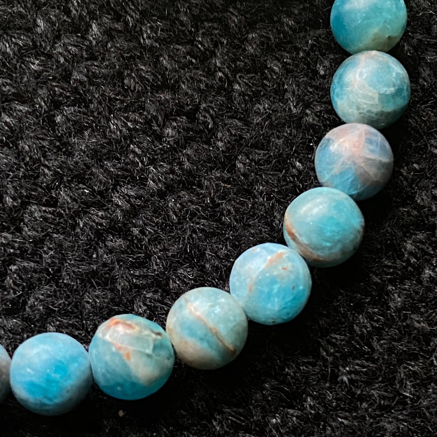 Blue Apatite (matte finish) Gemstone Bracelet (6mm)