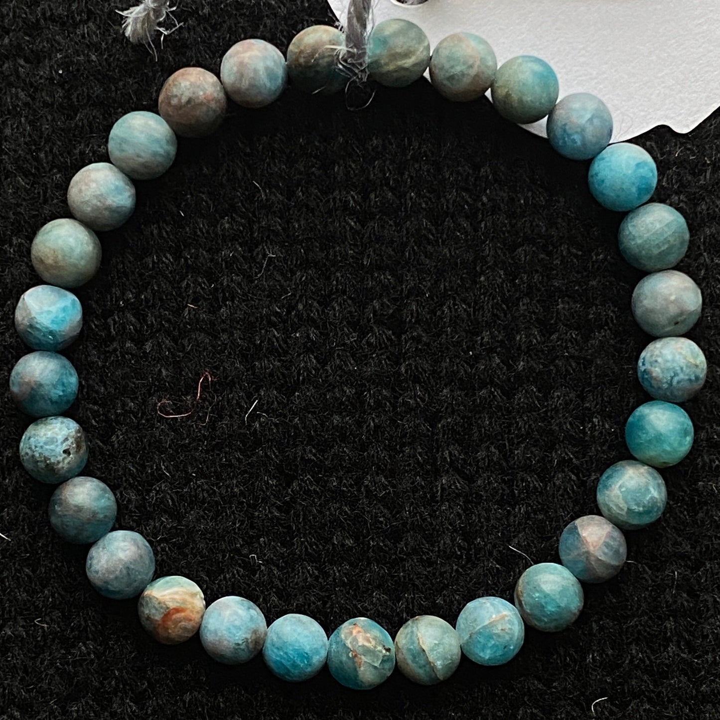 Blue Apatite (matte finish) Gemstone Bracelet (6mm)