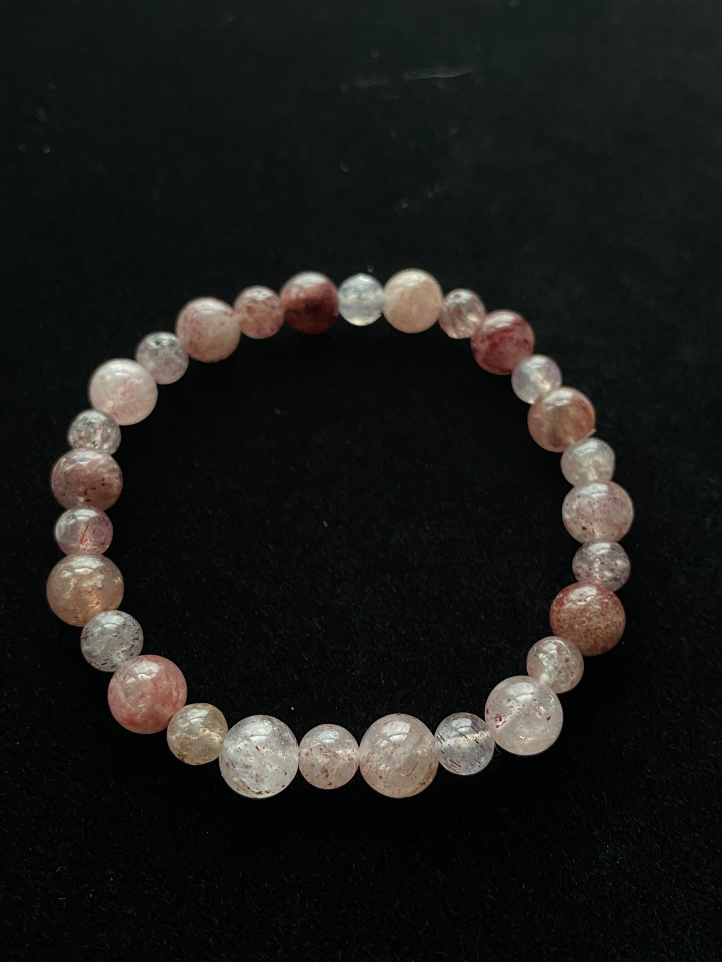 Strawberry Quartz Crystal Bracelet (6mm + 8 mm)