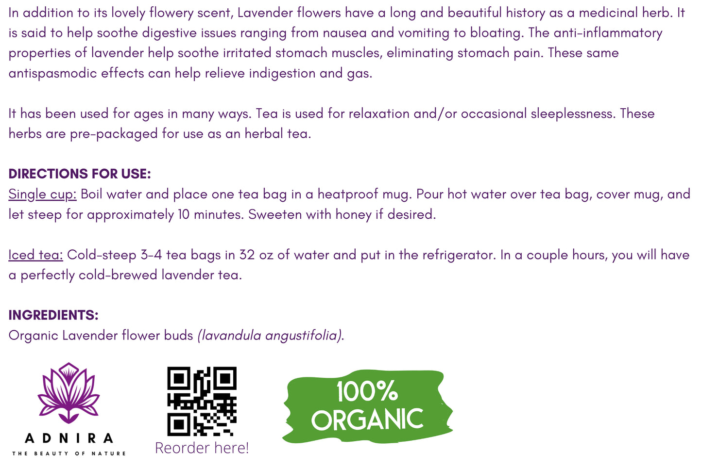 Organic Lavender Flowers (10 ct.)